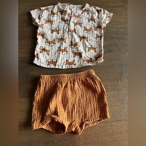 Cat & Jack Fox Pattern Baby Outfit